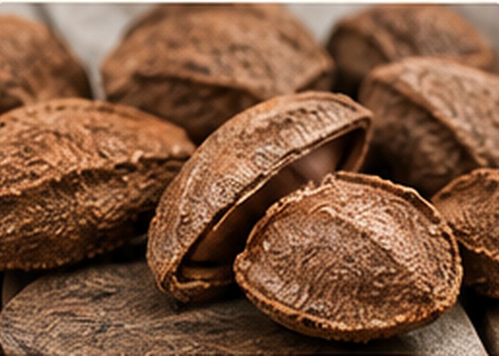 Brazil nuts in their hard brown shells